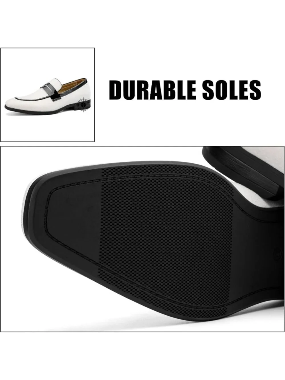 Men's White24 Rubber Velvet Loafers Low Heels Round Toe Tuxedo Wedding Shoes
